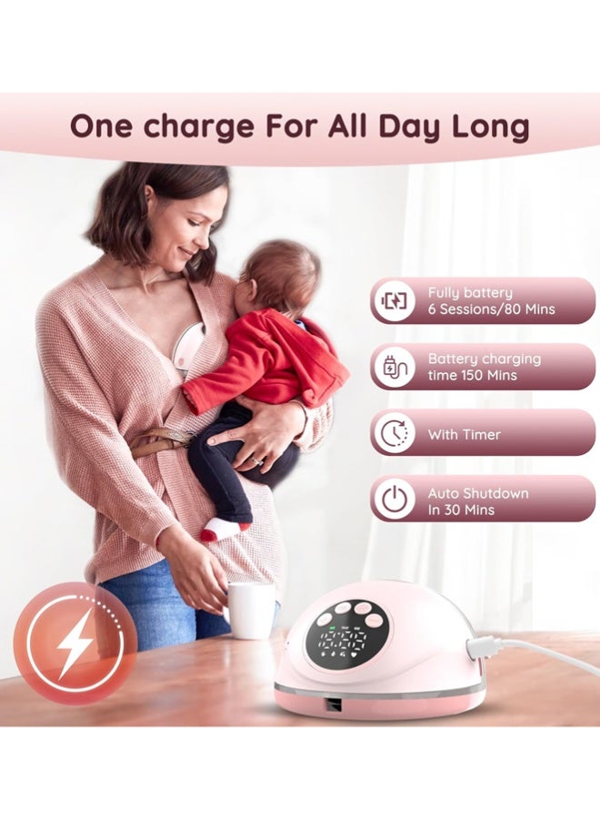 خذها مضخة حليب بدون استخدام اليدين - مضخة حليب قابلة للارتداء بـ 4 أوضاع و12 مستوى، مضخة حليب محمولة للعمل والسفر والليل مع شفة مانعة للتسرب، مثالية لشفط الحليب، باللون الأبيض - Image 5